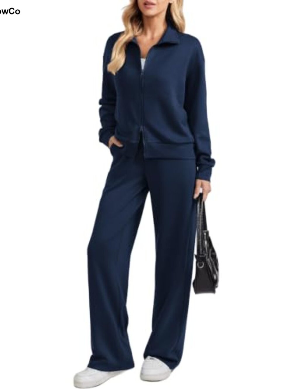 Women's 2-Piece Tracksuit Wide Leg Pants Long Sleeve Zip Up Travel Lounge Set